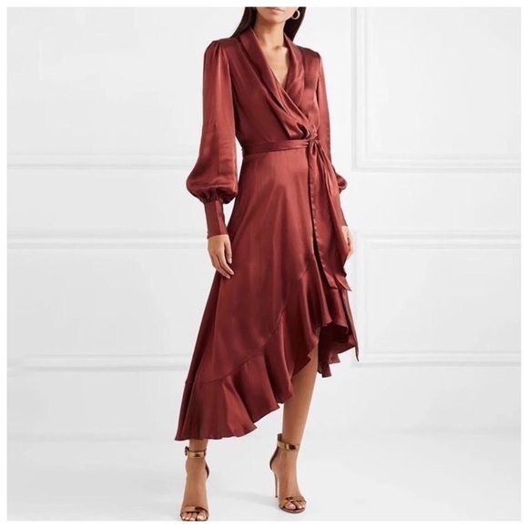 Dresses & Skirts - 🆕 Boacha Silky Brick Red Wrap Dress